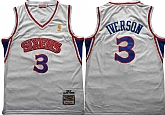 76ers 3 Allen Iverson White 1996 97 Hardwood Classics Mesh Jersey,baseball caps,new era cap wholesale,wholesale hats